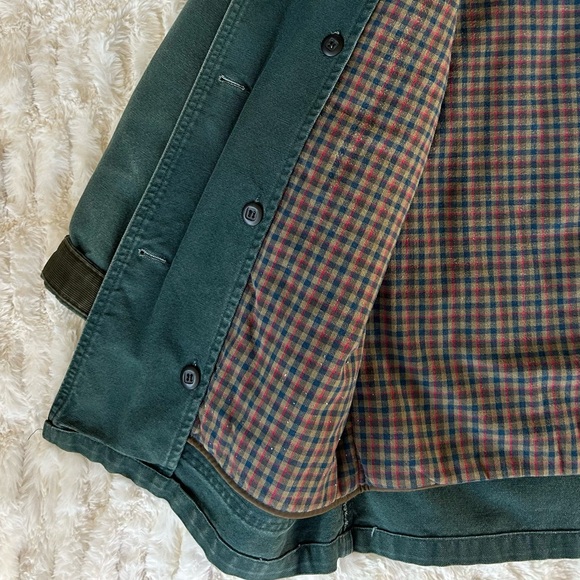 Made in USA LL Bean Vintage Chore Coat Barn Jacket Green Womens M - Picture 7 of 15